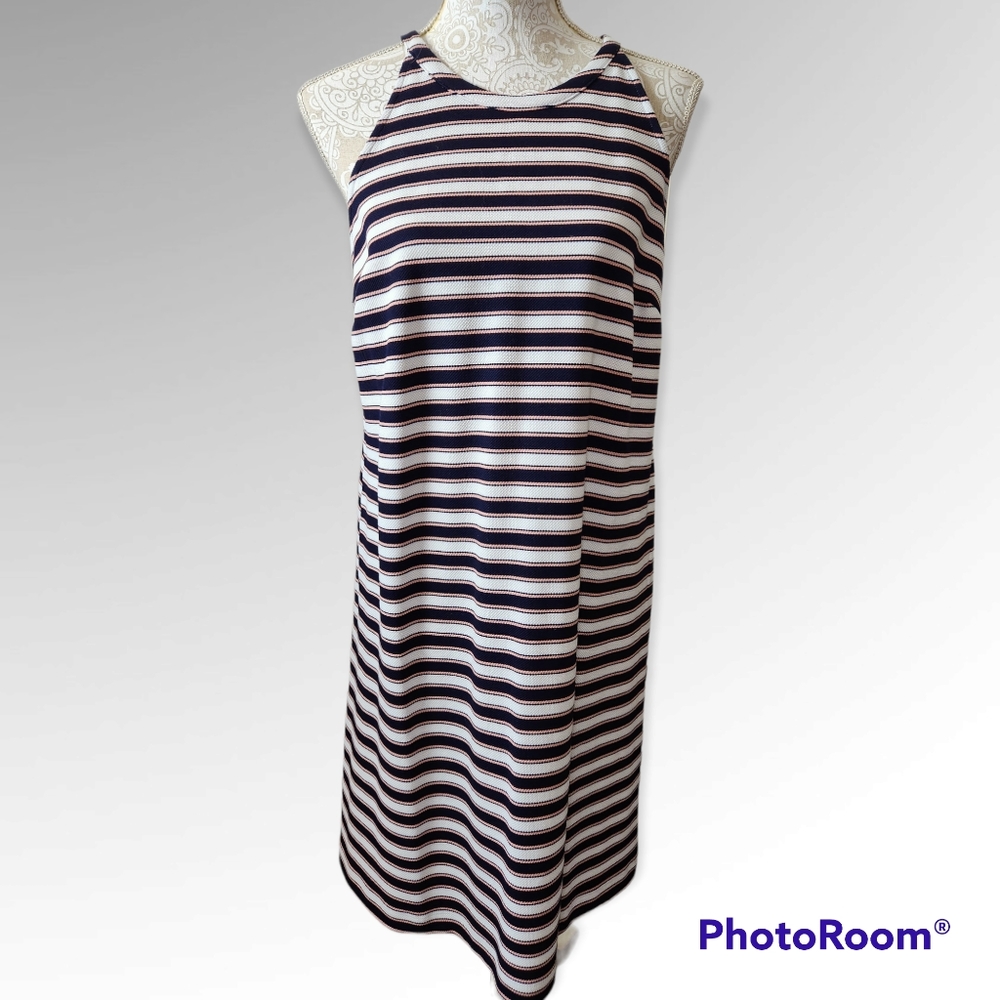 Ann Taylor Striped Halter Style Shift Dress size 14P NWT